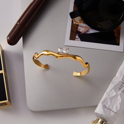 Cala Rippled Baguette Cuff Bracelet