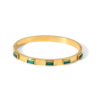 Laurel Green Baguette Bracelet