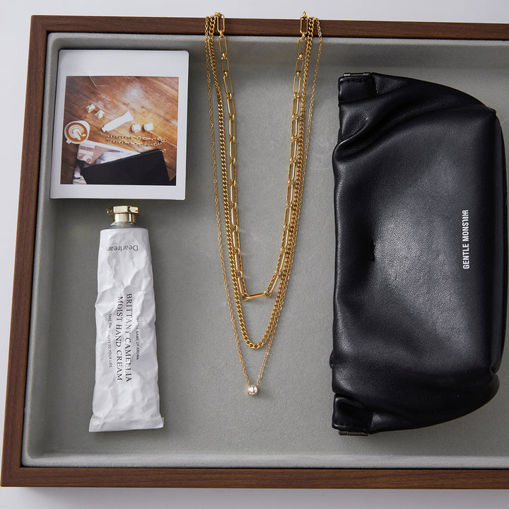 Ponent Paperclip Layered Chain Necklace
