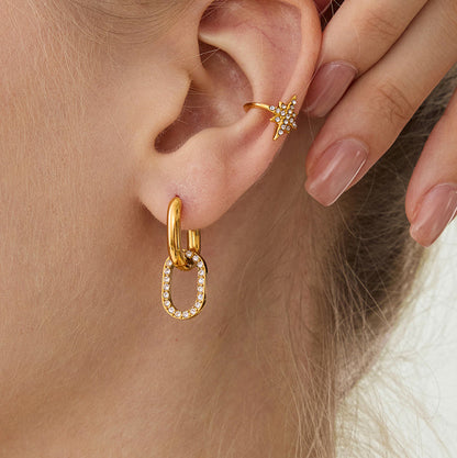 Lumen Pavé Link Drop Earrings