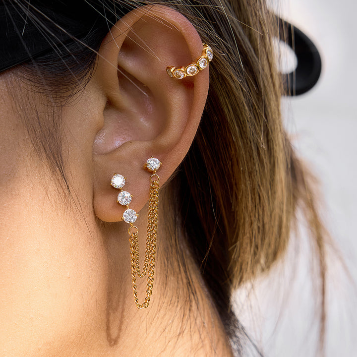 Formentera Chain Drape Stud Earrings