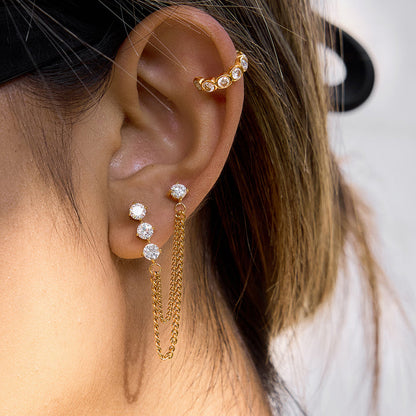 Formentera Chain Drape Stud Earrings