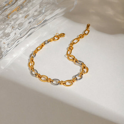 Ponent Silver and Gold Chain Bracelet