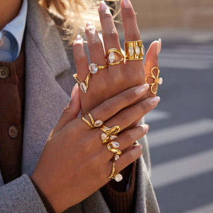 Ionian Three Stone Cuff Ring