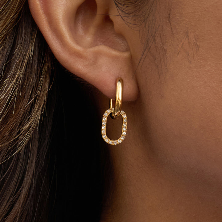 Lumen Pavé Link Drop Earrings