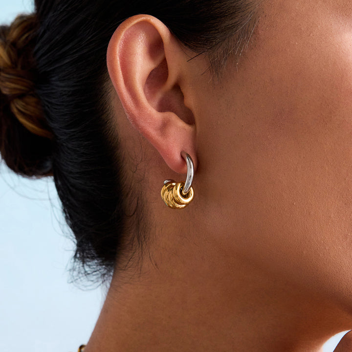 Formentera Stacked Ring Hoop Earrings