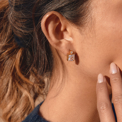 Alba Square-Cut Crystal Stud Earrings