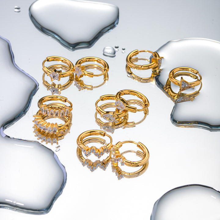 Levante Pavé Cluster Huggie Earrings