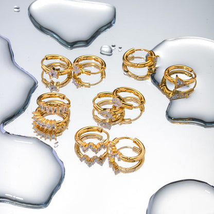 Levante Pavé Cluster Huggie Earrings