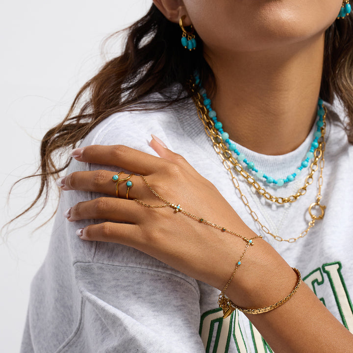 Marea Draped Hand Chain Bracelet