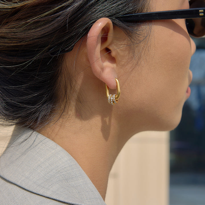 Cala Oval Link Hoop Earrings