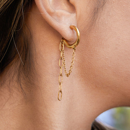 Zephyr Linked Hoop Chain Earrings
