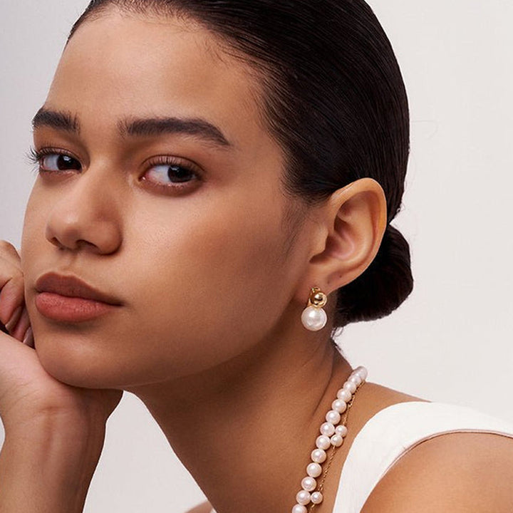 Alba Pearl Sphere Stud Earrings