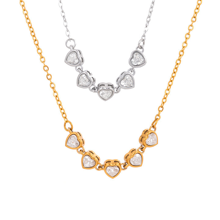 Solstice Heart Tennis Necklace