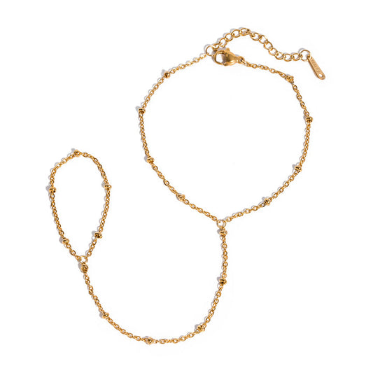 Salt Air Beaded Hand Chain Bracelet