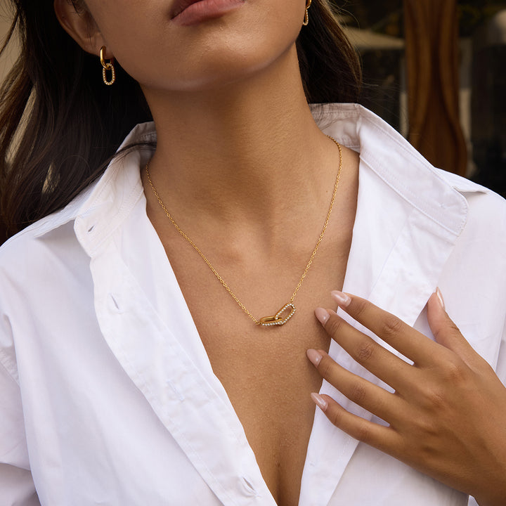 Olive Branch Linked Oval Necklace