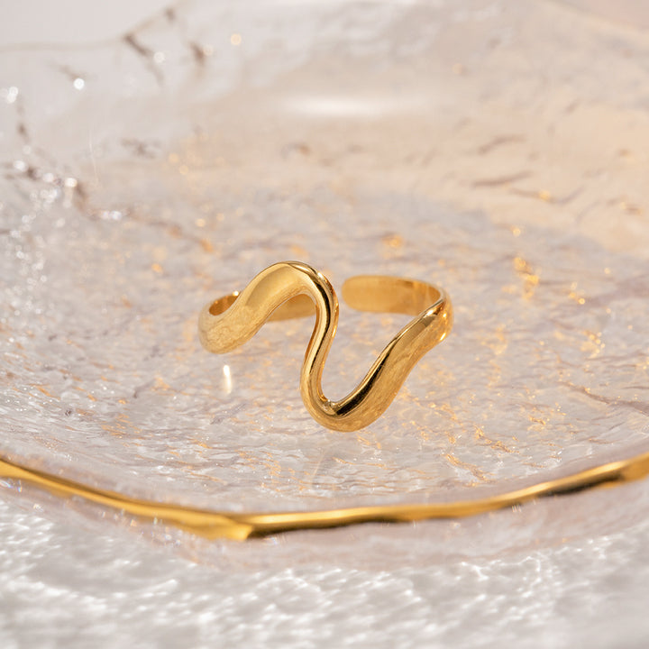 Ondine Curved Wave Open Ring