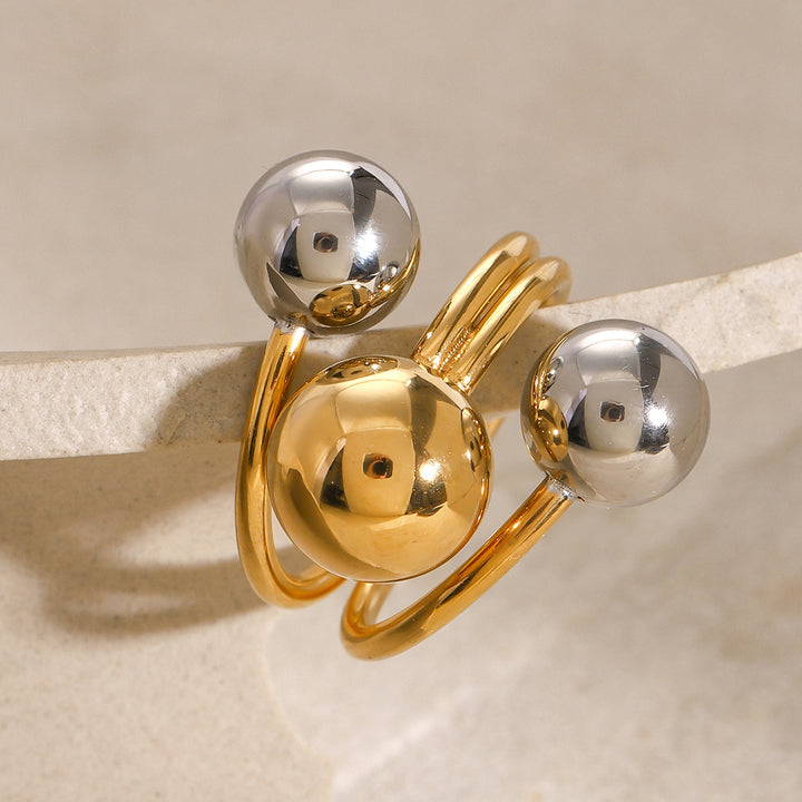 Cala Two-Tone Sphere Open Ring