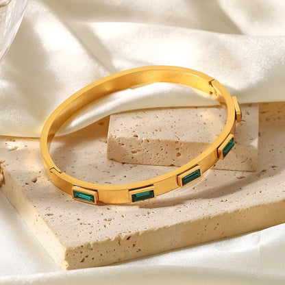 Laurel Green Baguette Bracelet