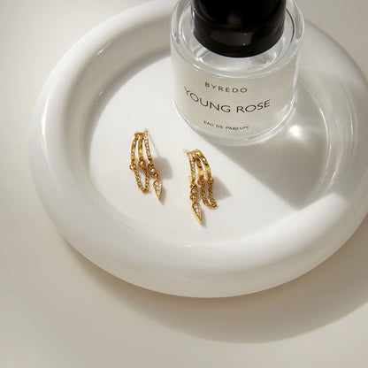 Marea Pavé Huggie Chain Earrings