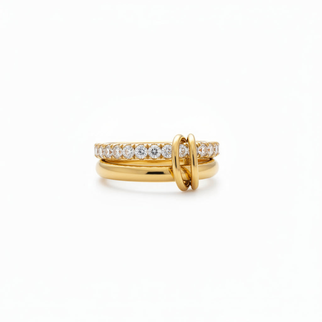 Menorca Interlocking Pavé Ring