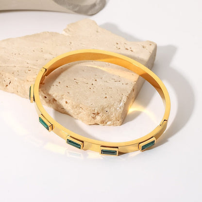 Laurel Green Baguette Bracelet