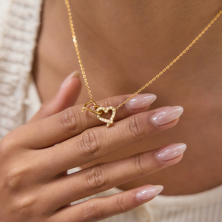 Cypress Twin Heart Pendant Necklace