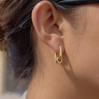 Cala Oval Link Hoop Earrings