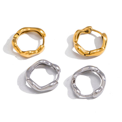 Seafoam Wavy Open Hoop Earrings