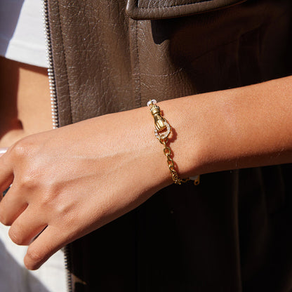 Aegean Hand Charm Pearl Bracelet