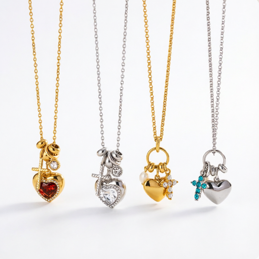 Levante Charm Cluster Pendant Necklace
