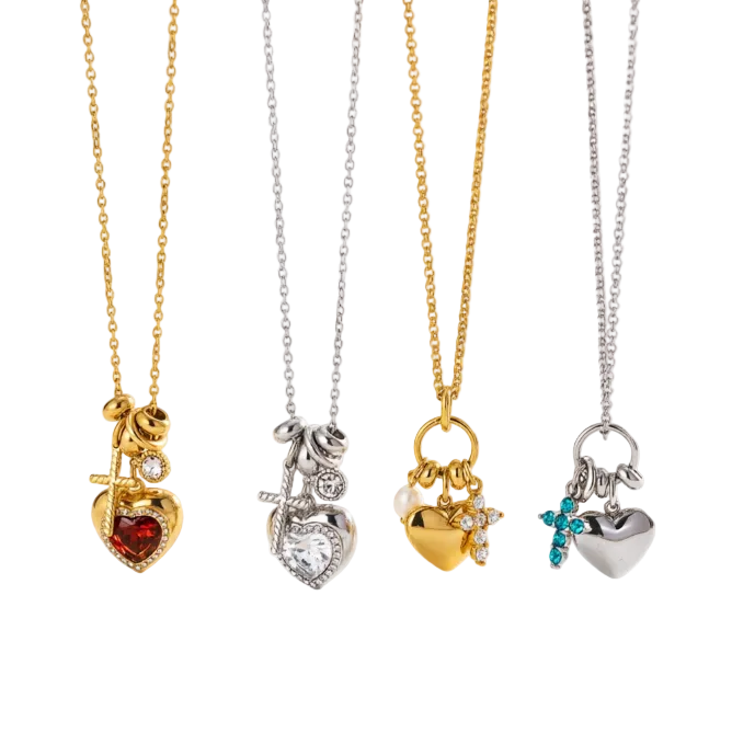 Almond Blossom Padlock Heart Necklace