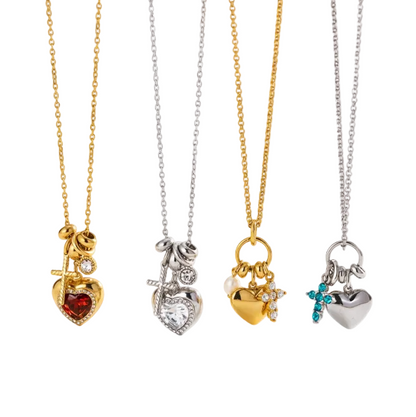 Almond Blossom Padlock Heart Necklace