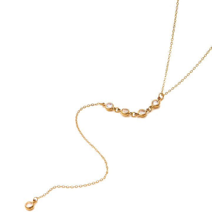 Lumen Zircon Lariat Necklace