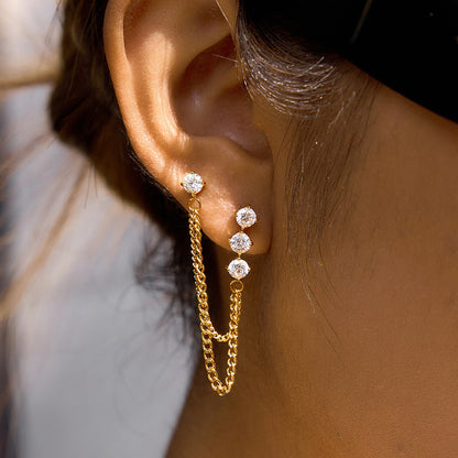 Formentera Chain Drape Stud Earrings
