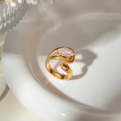 Marea Pear Stone Wrap Ring