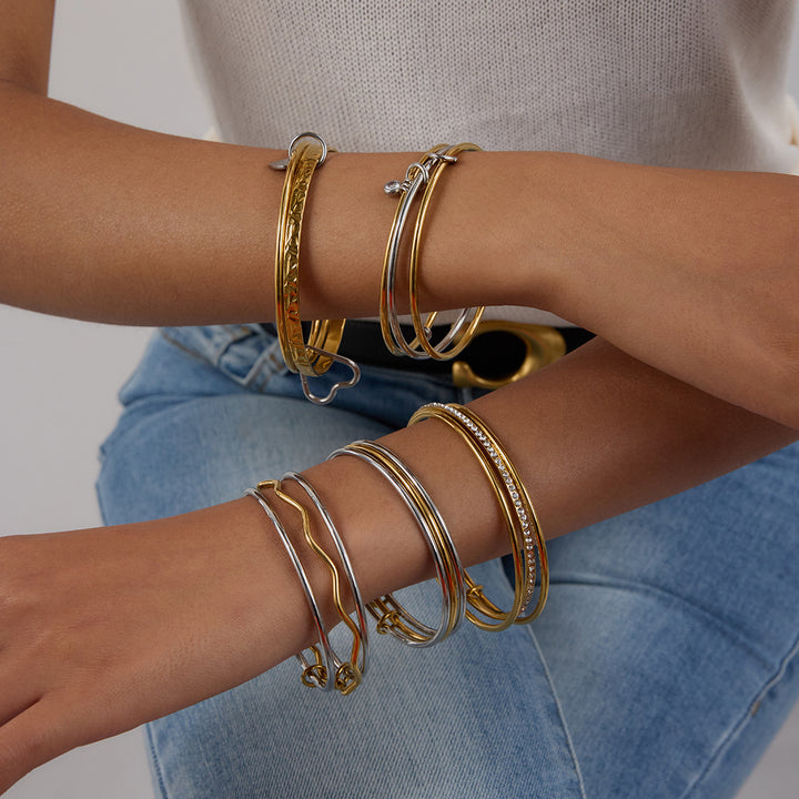 Sea Mist Fine Bangle Bracelet