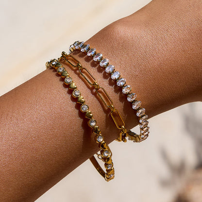 Olive Grove Bezel Bangle Bracelet
