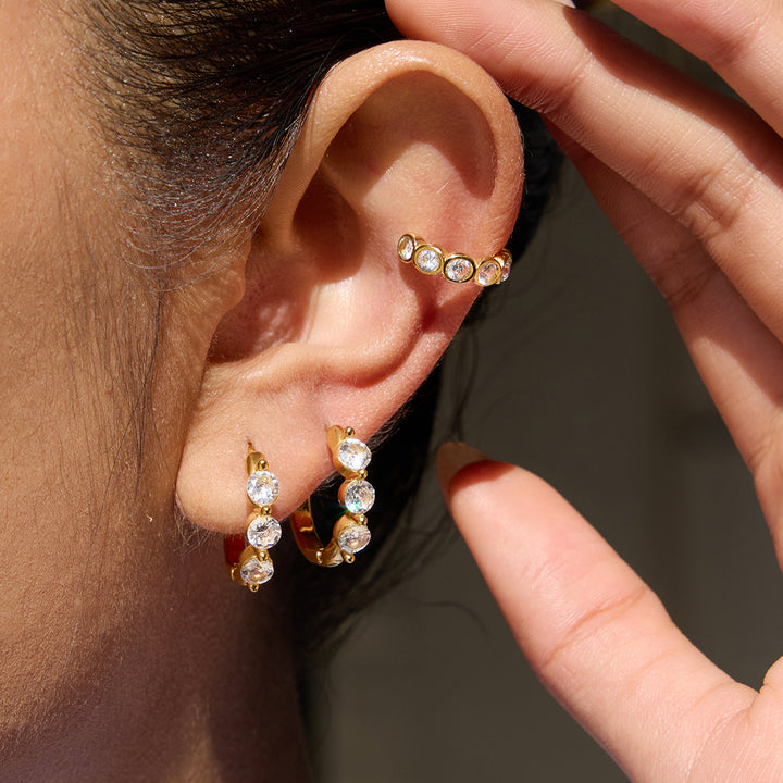 Ibiza Prong Set Huggie Earrings