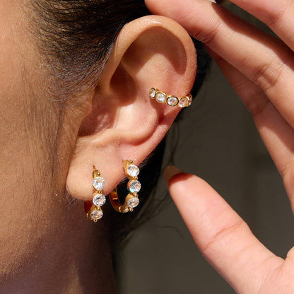 Ibiza Prong Set Huggie Earrings