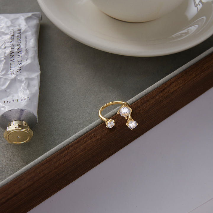 Lumen Triple Zircon Open Ring