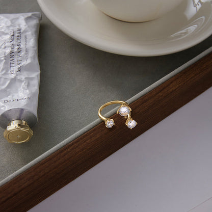 Lumen Triple Zircon Open Ring