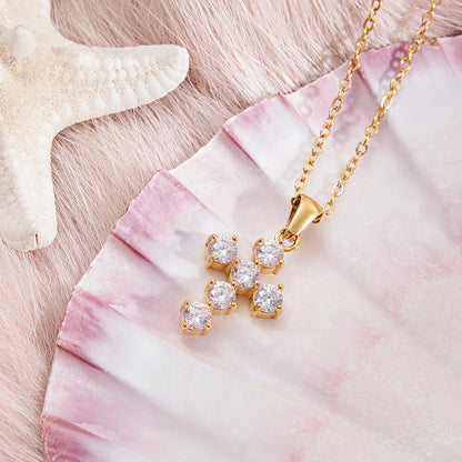 Vesper Pavé Cross Pendant Necklace