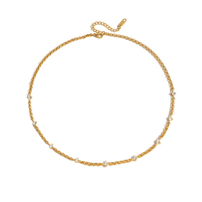 Vela Cubic Zirconia Chain Necklace