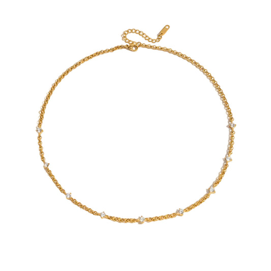 Vela Cubic Zirconia Chain Necklace