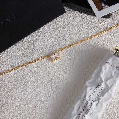 Isola Square Zircon Chain Necklace