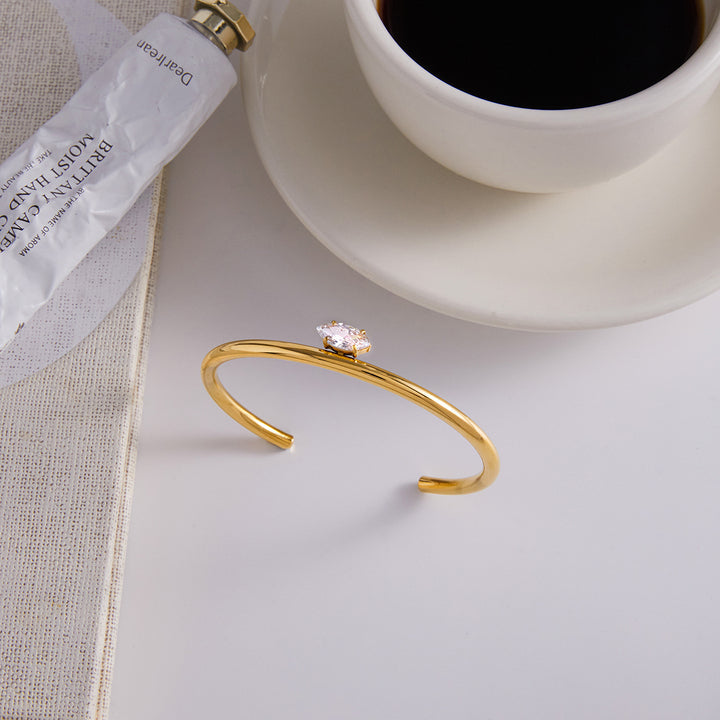 Olive Branch Marquise Cuff Bracelet