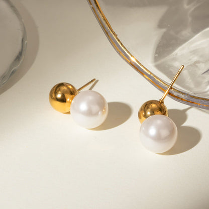 Alba Pearl Sphere Stud Earrings