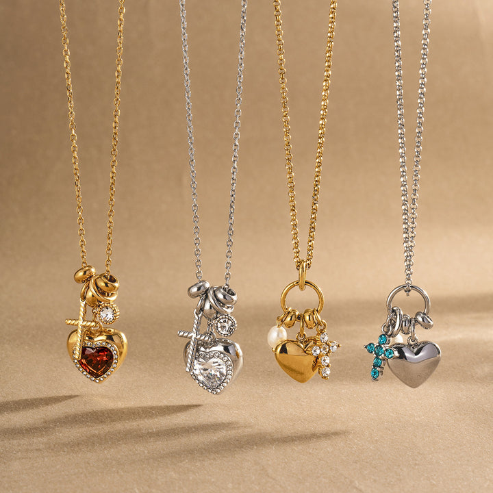 Almond Blossom Padlock Heart Necklace