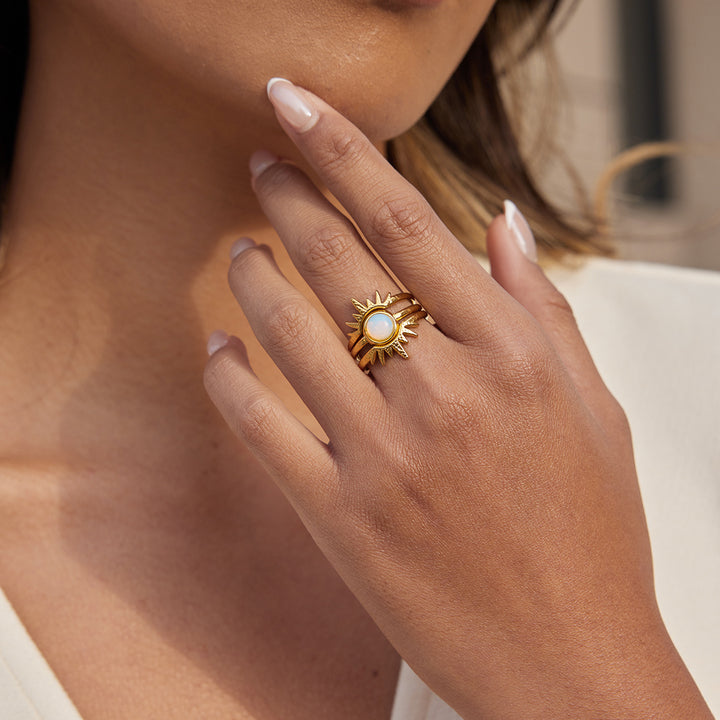 Selene Opaline Ray Stacking Ring